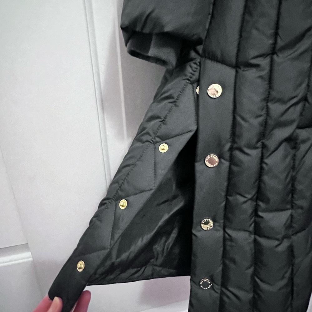 Via Spiga Grey Winter Coat with Faux Fur Trim Removable Hood | Size Medium - Picture 11 of 16